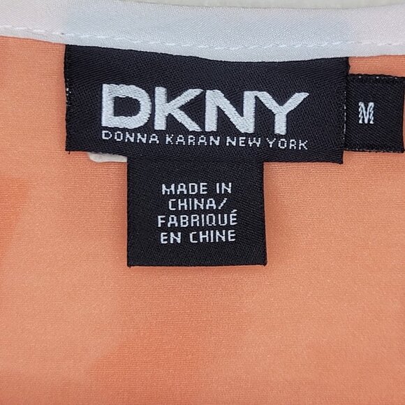 DKNY Orange Silk Blouse, Size M - Picture 3 of 7